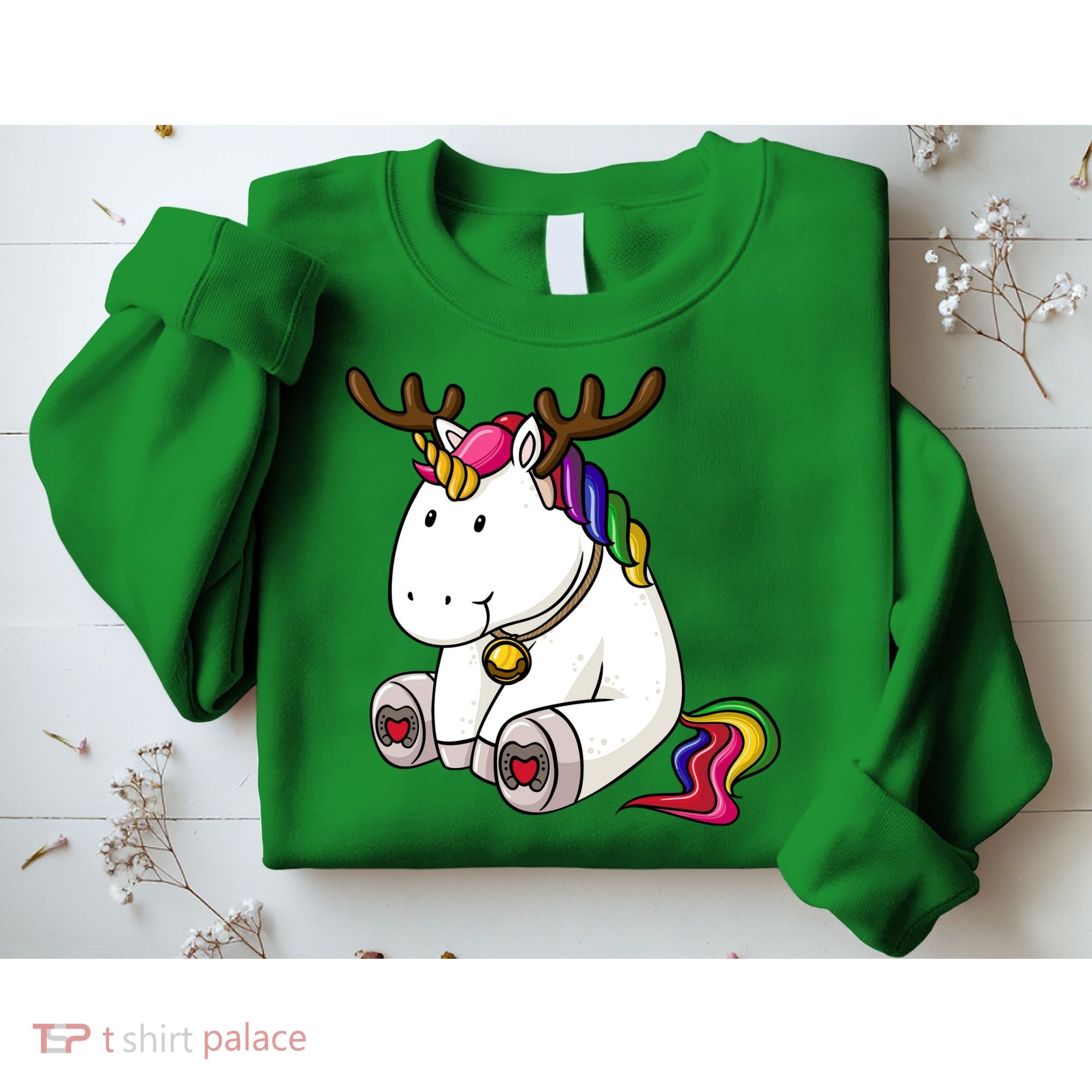 Cute Christmas Comic Reindeer Unicorn Sweatshirt