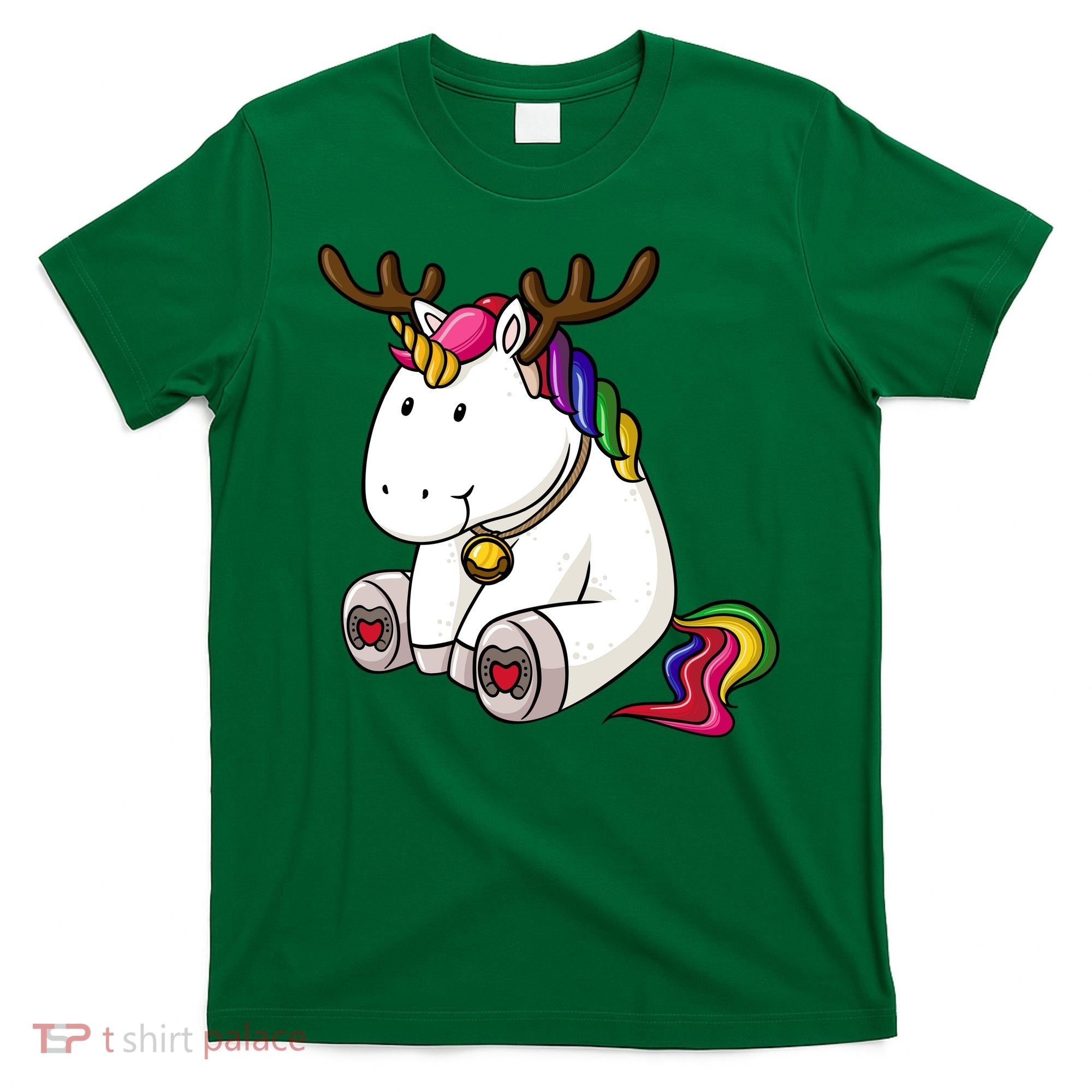 Cute Christmas Comic Reindeer Unicorn T-Shirt