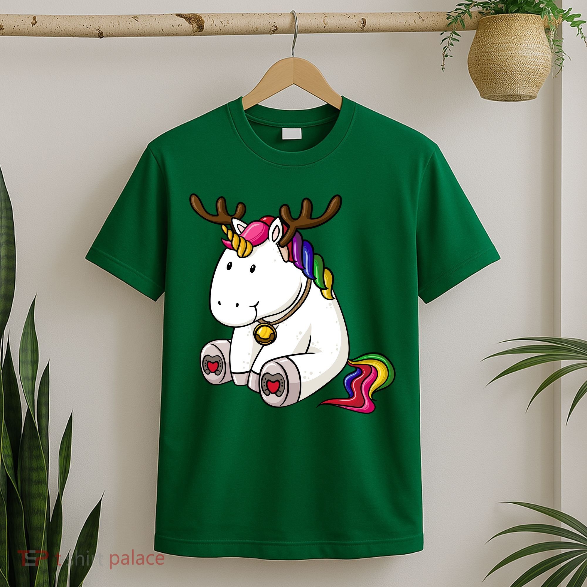 Cute Christmas Comic Reindeer Unicorn T-Shirt
