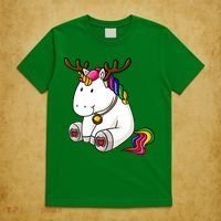Cute Christmas Comic Reindeer Unicorn T-Shirt thumb 5