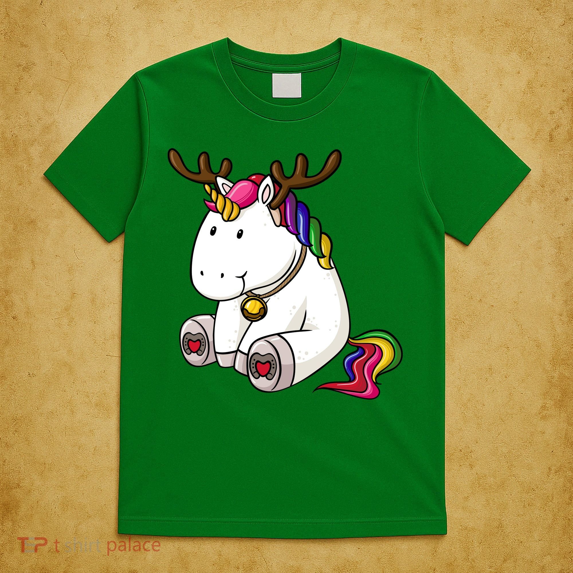 Cute Christmas Comic Reindeer Unicorn T-Shirt