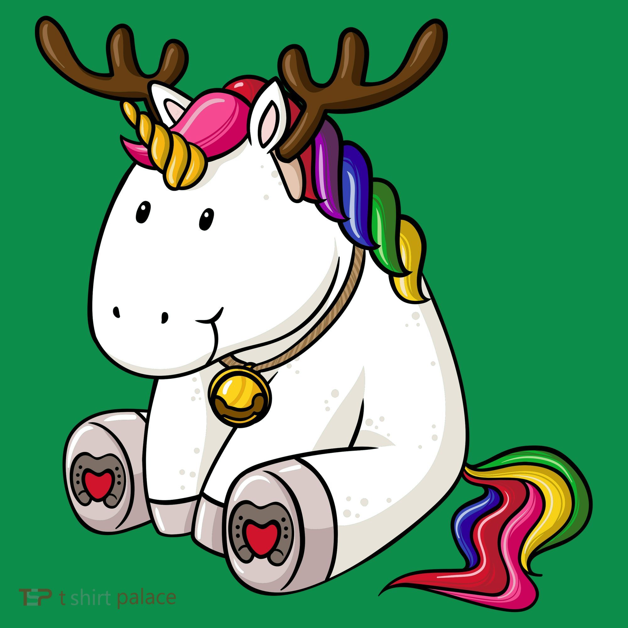 Cute Christmas Comic Reindeer Unicorn Mousepad