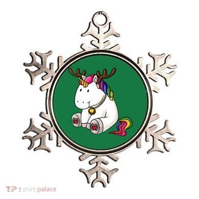 Cute Christmas Comic Reindeer Unicorn Ornament