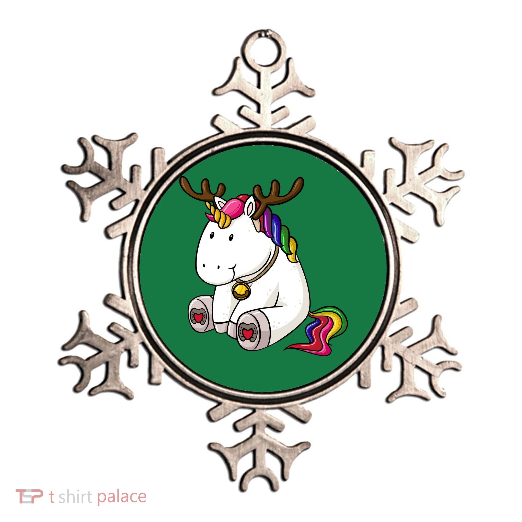 Cute Christmas Comic Reindeer Unicorn Ornament