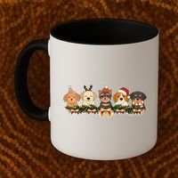 Cute Christmas Dogs Puppies Holly Garland  Coffee Mug thumb 2