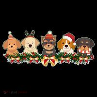 Cute Christmas Dogs Puppies Holly Garland  Coffee Mug thumb 5