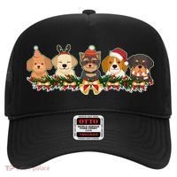 Cute Christmas Dogs Puppies Holly Garland  Hat thumb 0