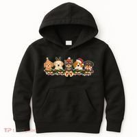 Cute Christmas Dogs Puppies Holly Garland  Kids Hoodie thumb 0