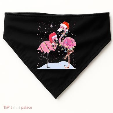 Cute Christmas Festive Flamingos USA-Made Doggie Bandana