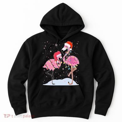 Cute Christmas Festive Flamingos Hoodie