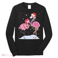 Cute Christmas Festive Flamingos Long Sleeve Shirt thumb 0