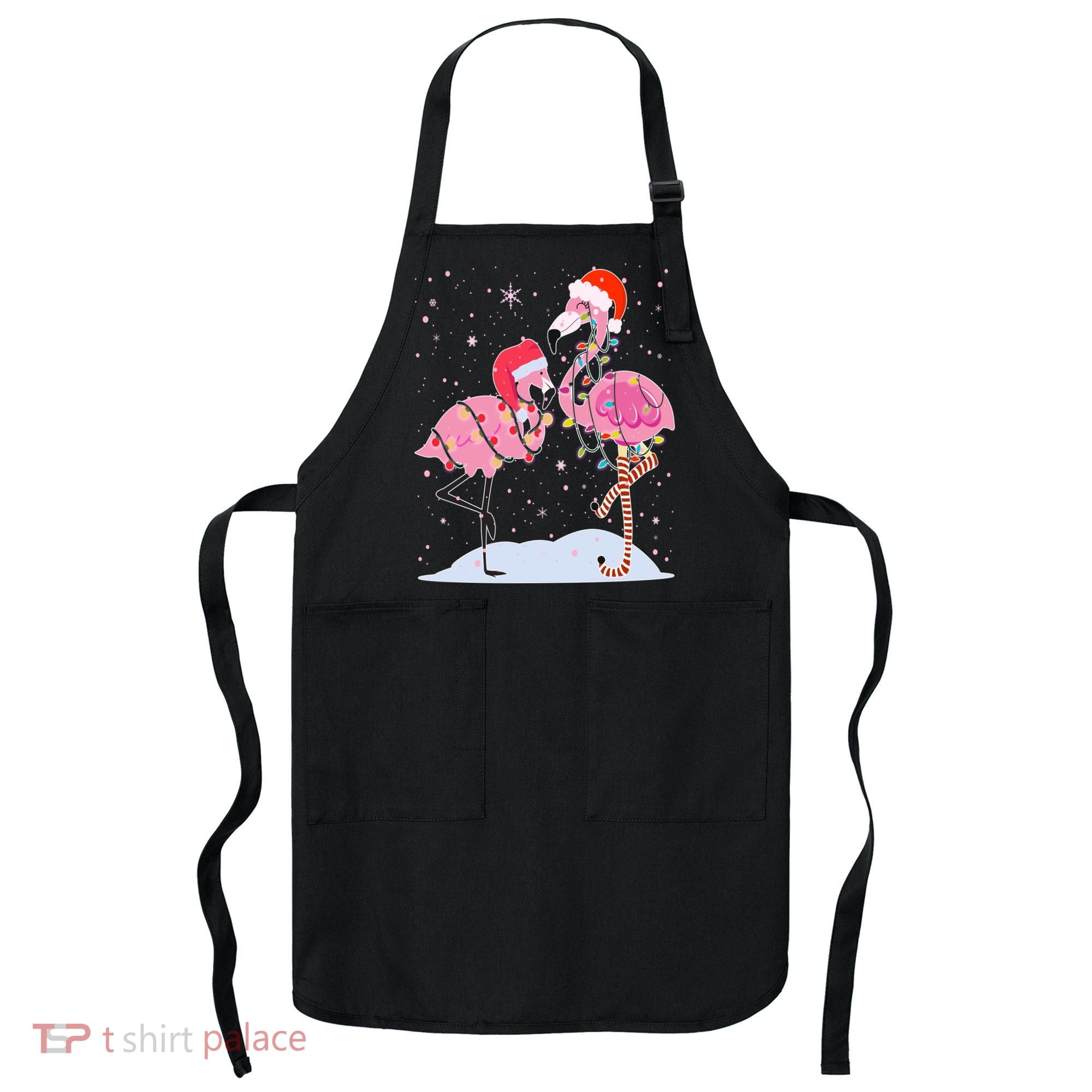 Cute Christmas Festive Flamingos Apron