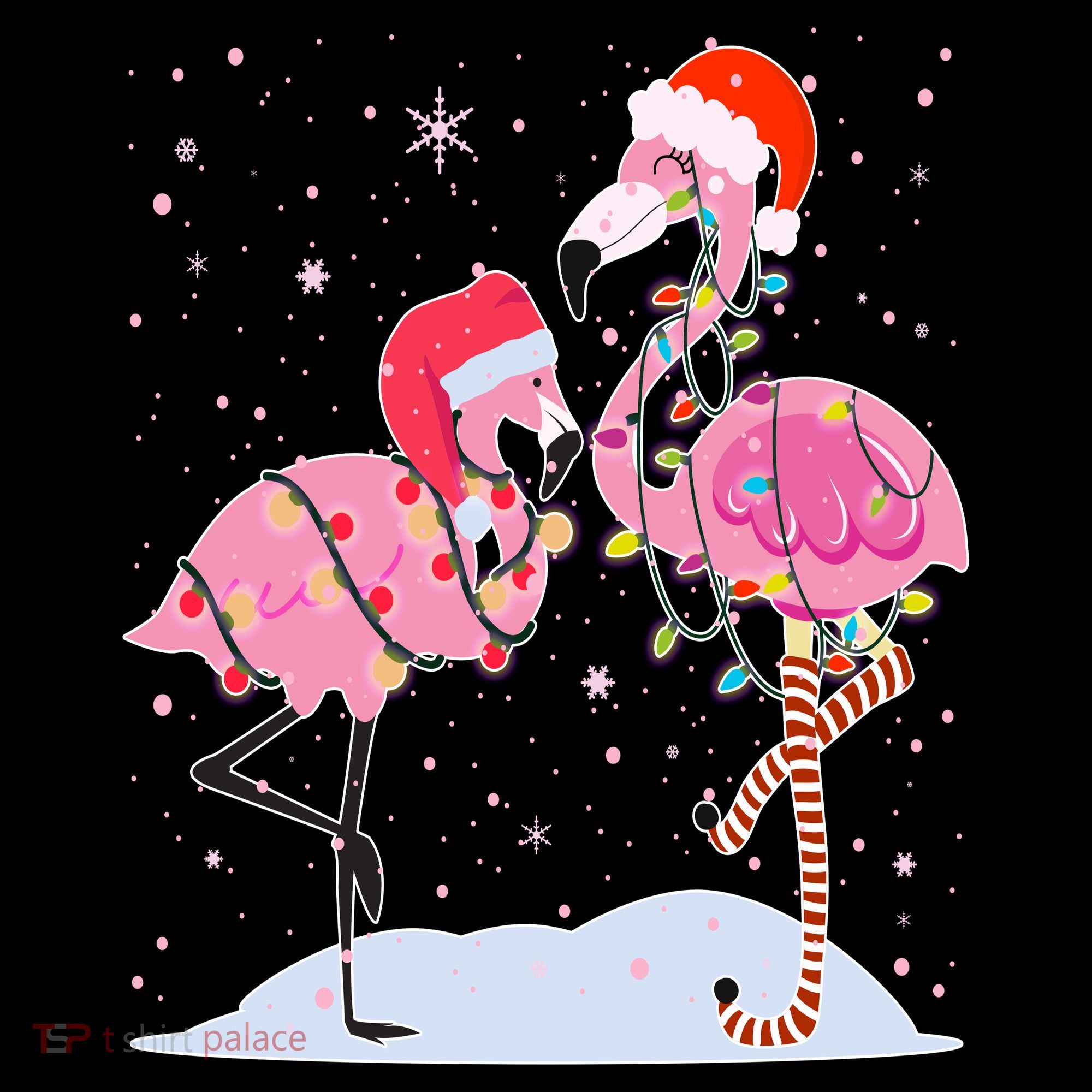 Cute Christmas Festive Flamingos Apron