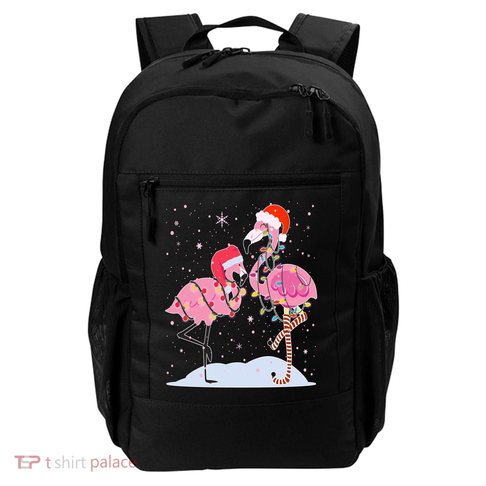 Cute Christmas Festive Flamingos Backpack