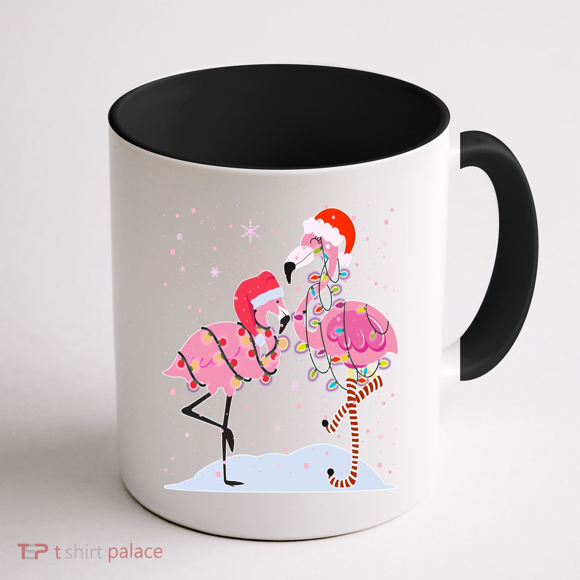 Cute Christmas Festive Flamingos Coffee Mug