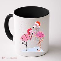 Cute Christmas Festive Flamingos Coffee Mug thumb 0