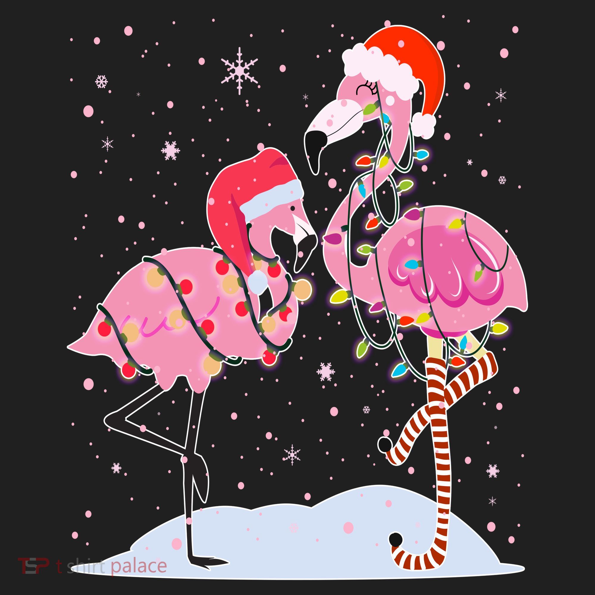 Cute Christmas Festive Flamingos Beanie
