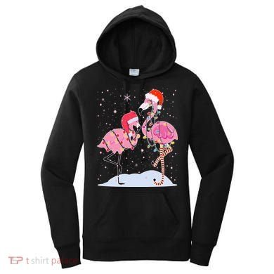 Cute Christmas Festive Flamingos Women's Hoodie