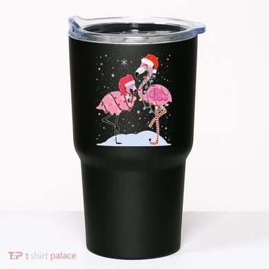 Cute Christmas Festive Flamingos Tumbler