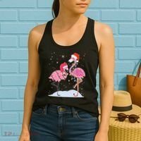 Cute Christmas Festive Flamingos Women's Tank Top thumb 2
