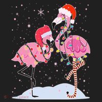 Cute Christmas Festive Flamingos Hat thumb 2