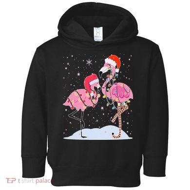 Cute Christmas Festive Flamingos Toddler Hoodie