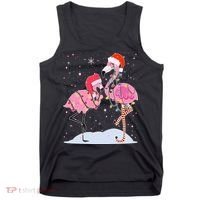 Cute Christmas Festive Flamingos Tank Top thumb 0