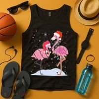Cute Christmas Festive Flamingos Tank Top thumb 4