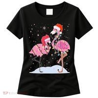 Cute Christmas Festive Flamingos Women's T-Shirt thumb 0