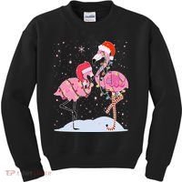 Cute Christmas Festive Flamingos Kids Sweatshirt thumb 0