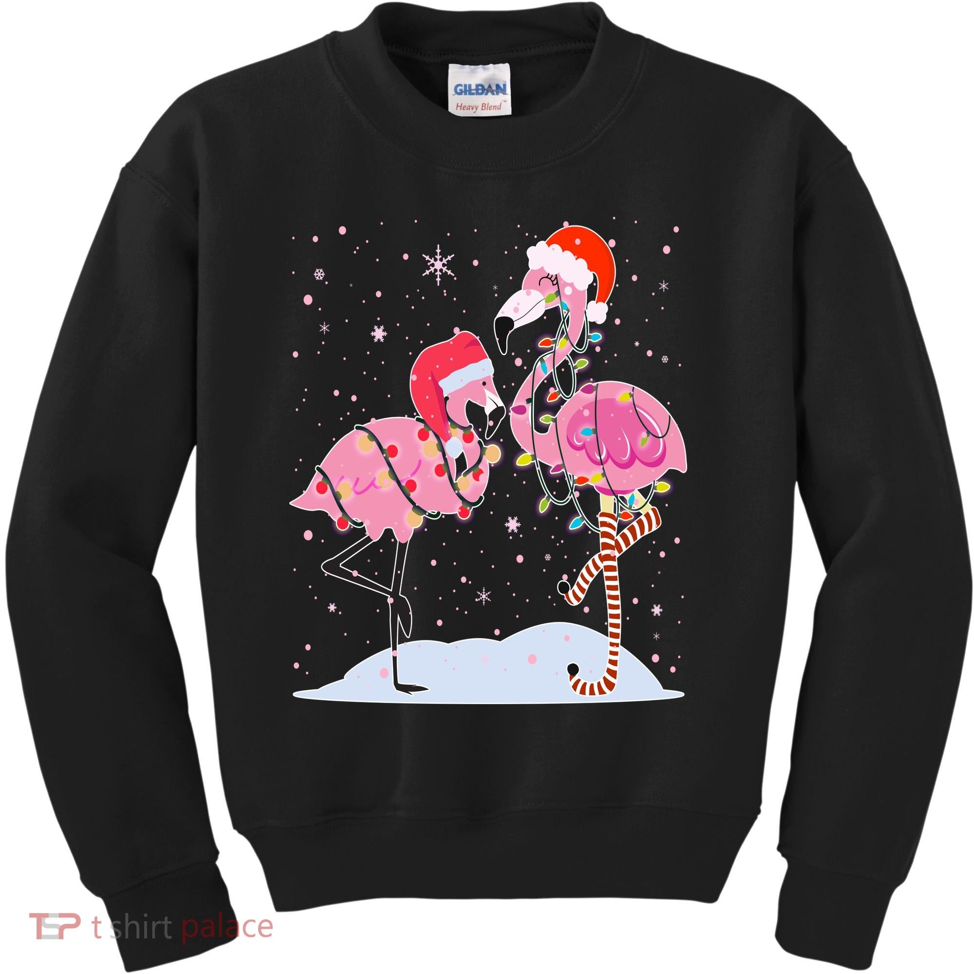 Cute Christmas Festive Flamingos Kids Sweatshirt