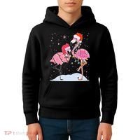 Cute Christmas Festive Flamingos Kids Hoodie thumb 4