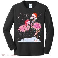 Cute Christmas Festive Flamingos Kids Long Sleeve Shirt thumb 0