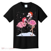 Cute Christmas Festive Flamingos Kids T-Shirt thumb 0