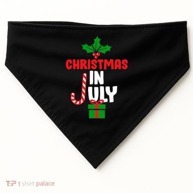 Cute Christmas In July USA-Made Doggie Bandana