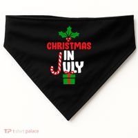 Cute Christmas In July USA-Made Doggie Bandana thumb 0