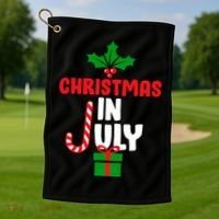 Cute Christmas In July Golf Towel thumb 1
