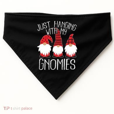 Cute Christmas Just Hanging With My Gnomies USA-Made Doggie Bandana