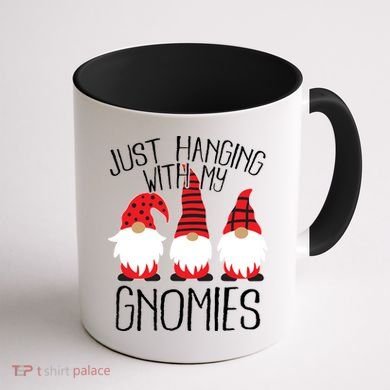 Cute Christmas Just Hanging With My Gnomies Coffee Mug back