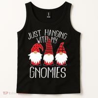 Cute Christmas Just Hanging With My Gnomies Tank Top thumb 2