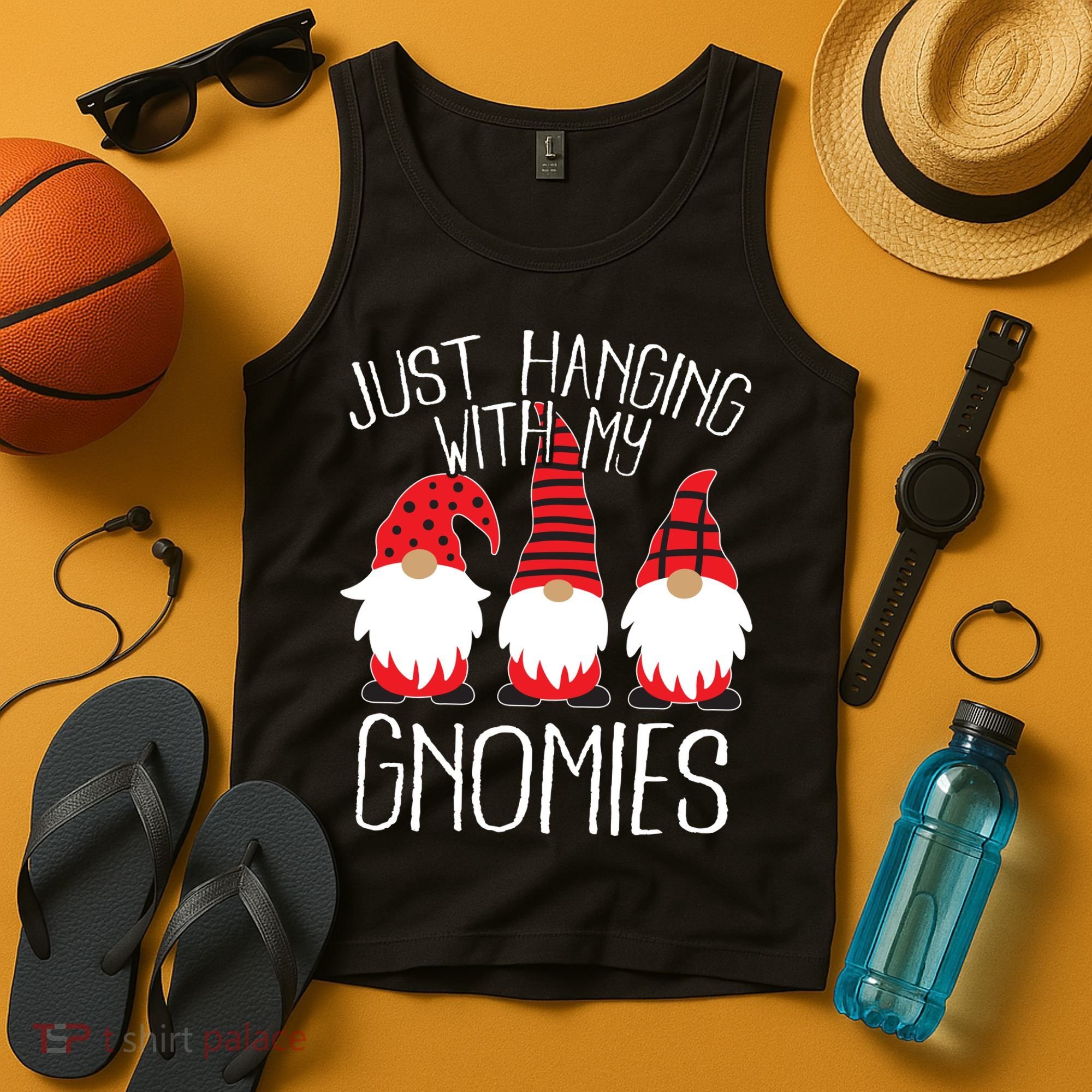 Cute Christmas Just Hanging With My Gnomies Tank Top