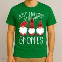 Cute Christmas Just Hanging With My Gnomies T-Shirt thumb 3