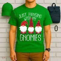 Cute Christmas Just Hanging With My Gnomies T-Shirt thumb 6