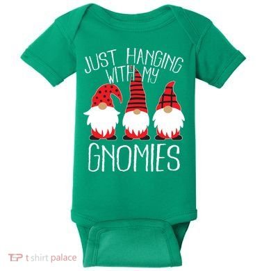 Cute Christmas Just Hanging With My Gnomies Baby Bodysuit