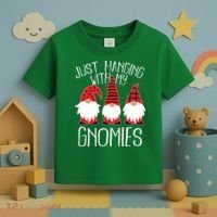 Cute Christmas Just Hanging With My Gnomies Toddler T-Shirt thumb 3