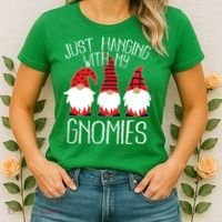 Cute Christmas Just Hanging With My Gnomies Women's T-Shirt thumb 2