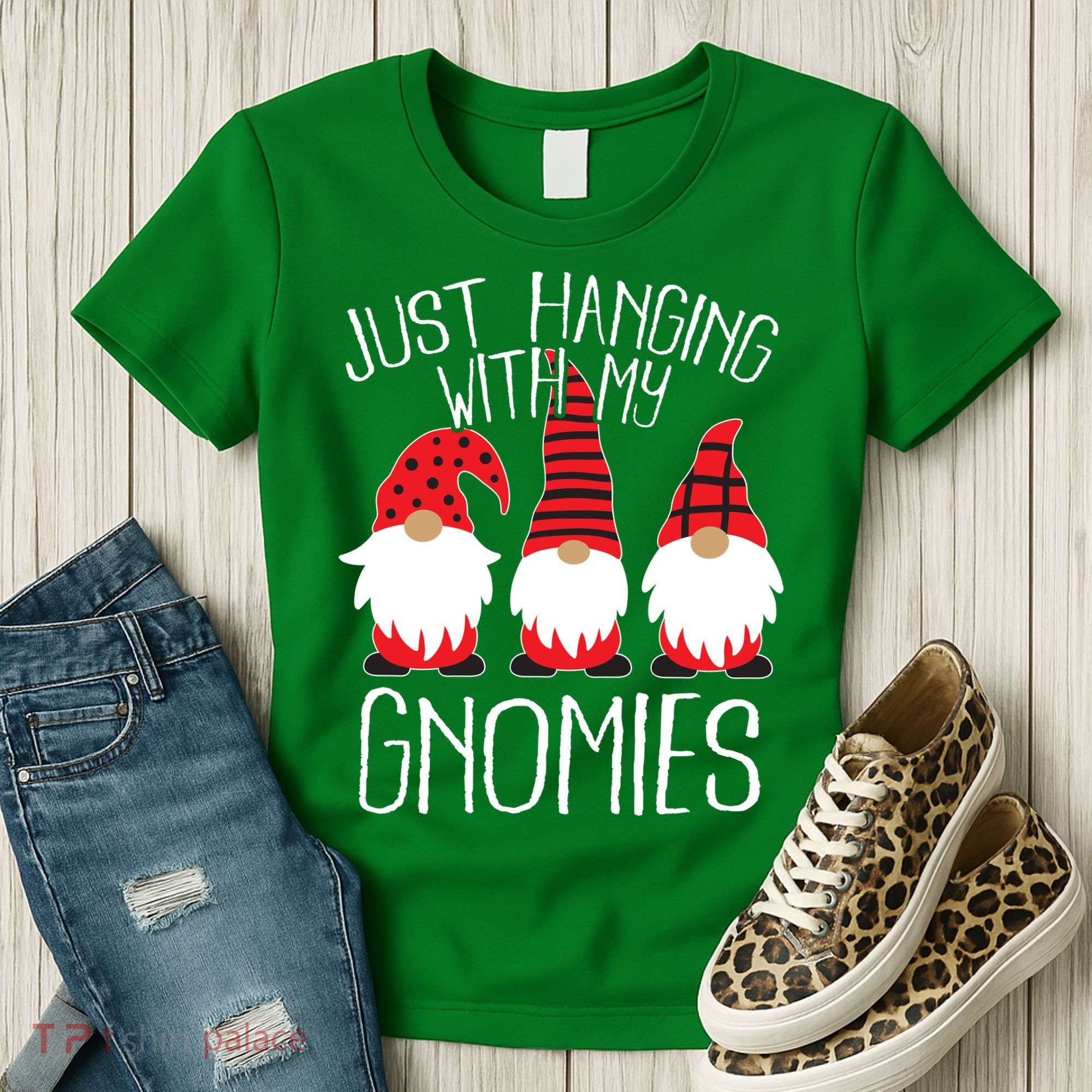 Cute Christmas Just Hanging With My Gnomies Women's T-Shirt