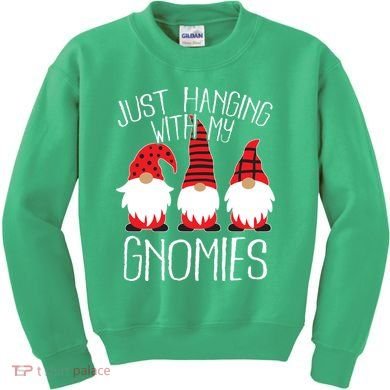Cute Christmas Just Hanging With My Gnomies Kids Sweatshirt