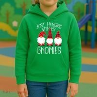 Cute Christmas Just Hanging With My Gnomies Kids Hoodie thumb 3