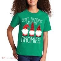 Cute Christmas Just Hanging With My Gnomies Kids T-Shirt thumb 2